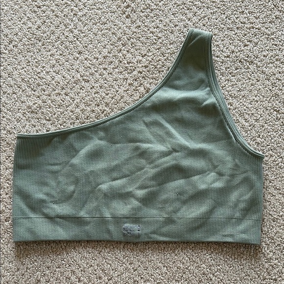 SET Active sage green one shoulder bra top Medium - Picture 1 of 3